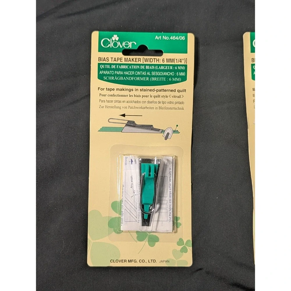 Lot of 2 Clover Bias Tape Makers 6mm 1/4